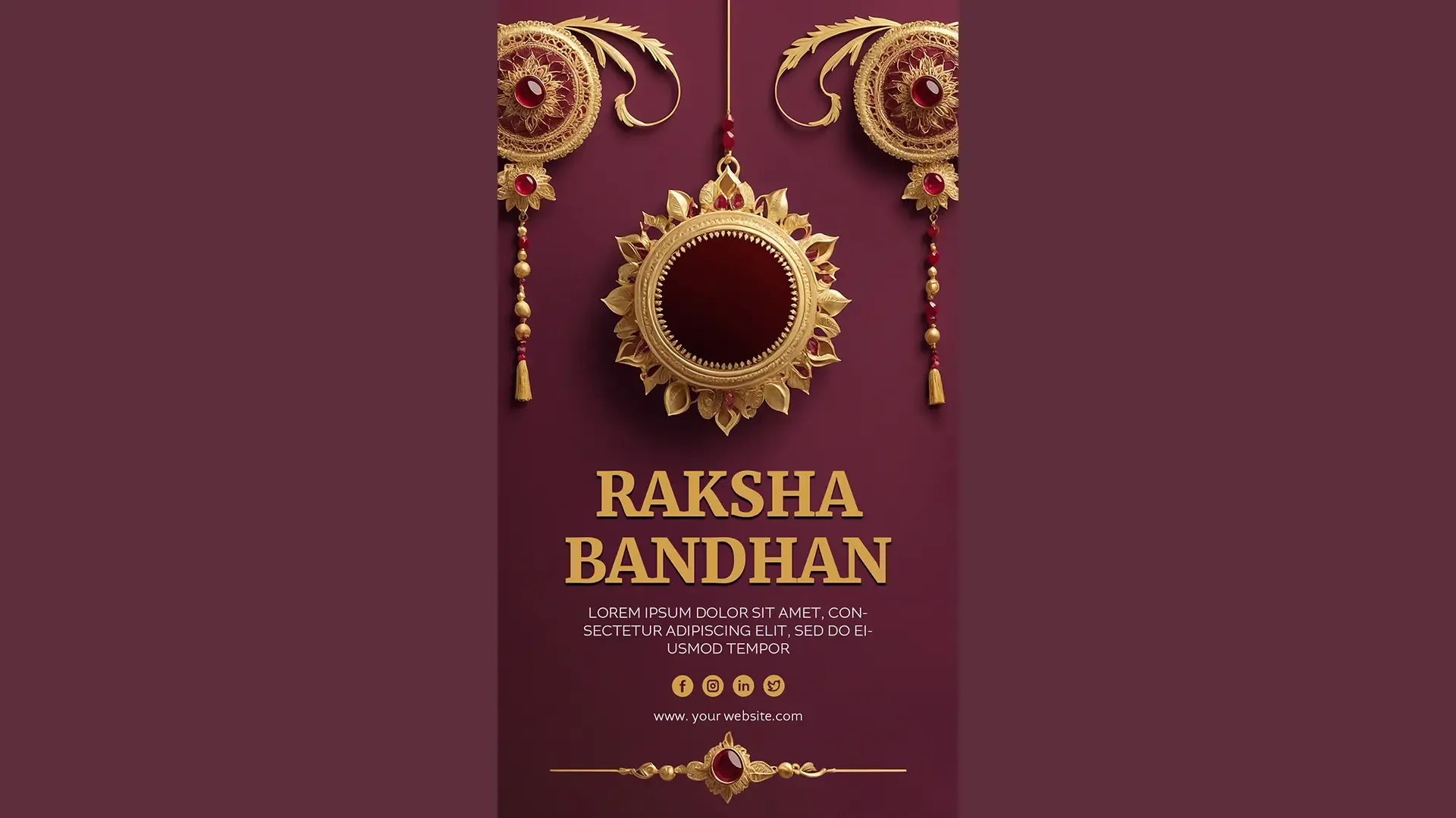 Majestic Raksha Bandhan with Rich Jewel Tones and Gold Instagram Story image